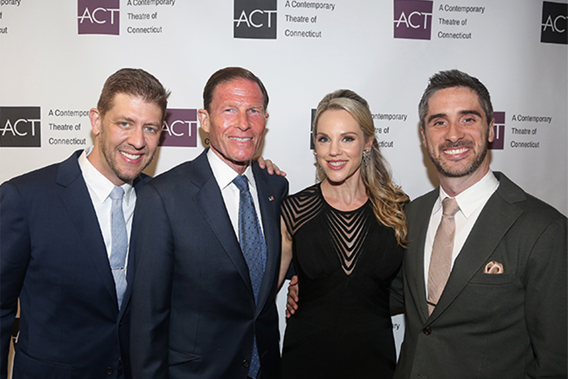 ACT Artistic Director Daniel Levine; Connecticut Sen. Richard Blumenthal; ACT Executive Producer Katie Diamond and ACT Resident Music Director Bryan Perri